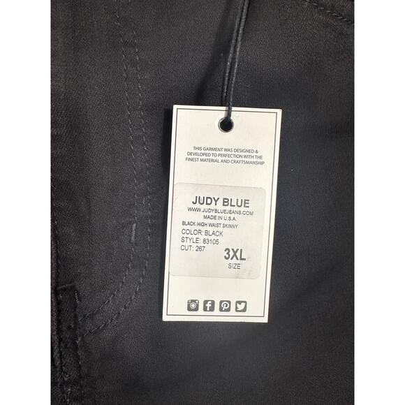 Judy Blue Black High Waist Skinny Jeans 3XL NWT - Picture 7 of 9